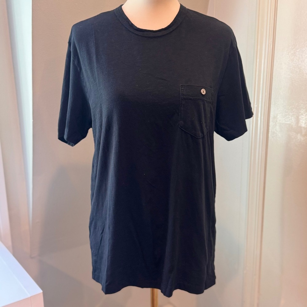 Todd Snyder Black Homespun Jersey Pocket T-Shirt Button Detail | Size M